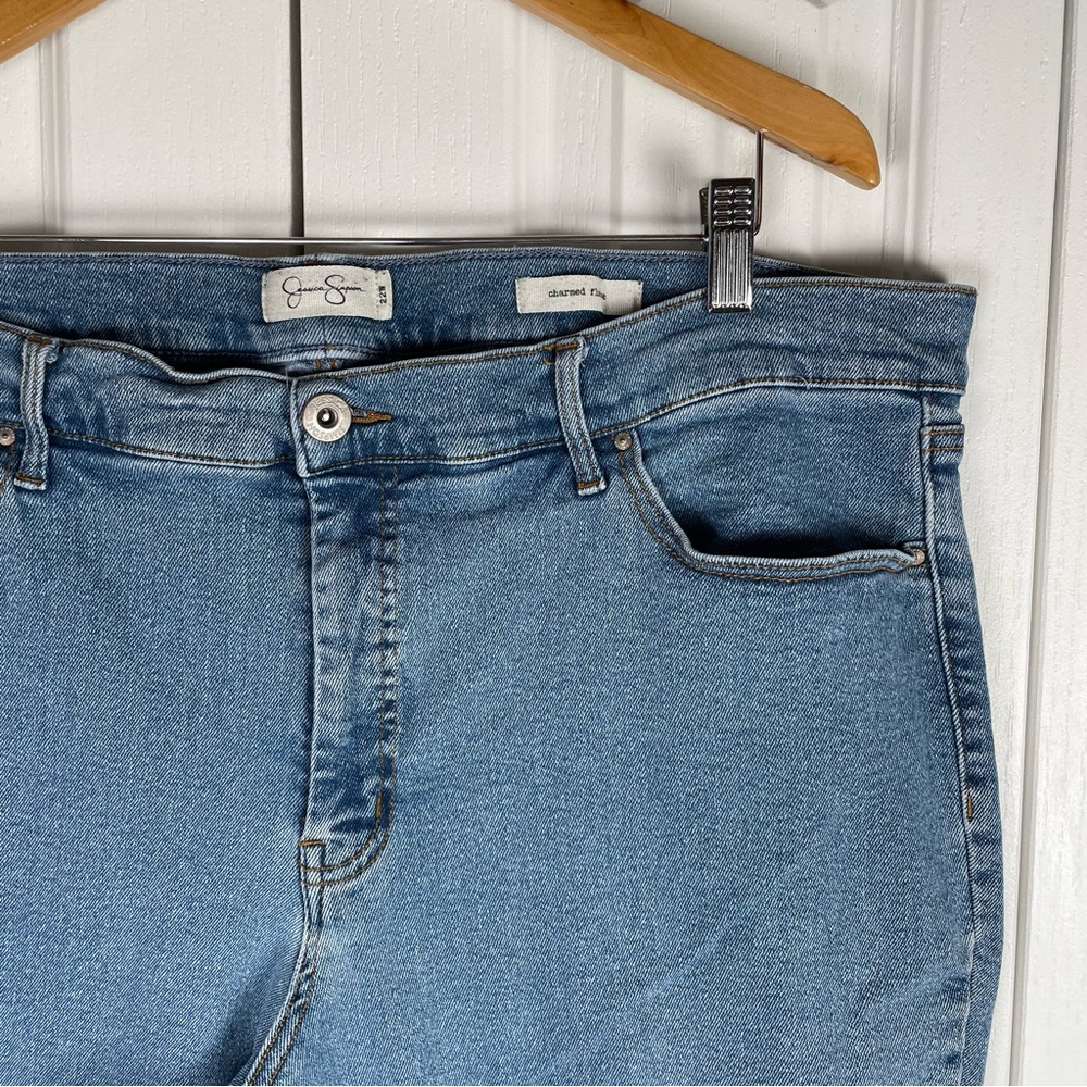 Jessica Simpson Charmed Flare Jeans Womens Plus Size 22W Blue Light Wash Stretch - Picture 4 of 14